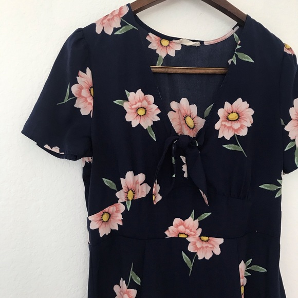 Altar’d State Mini Sun Dress Blue Floral T… - Picture 2 of 5